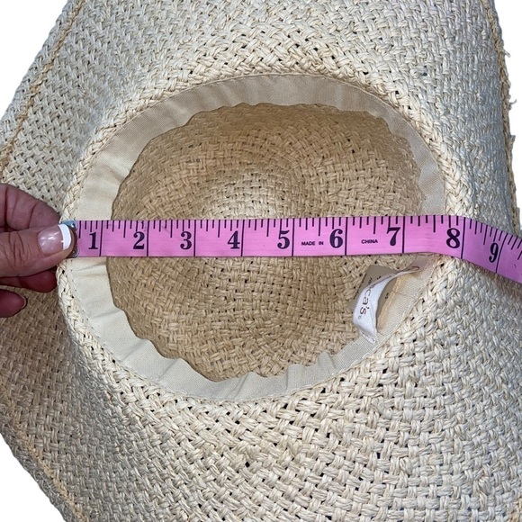 Francesca’s Straw Wide Brim Hat with Black Band - Picture 5 of 5